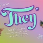 text based image of the word "THEY" , butterflies, and more text