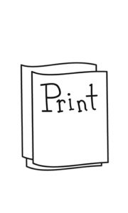 drawing of printed pages