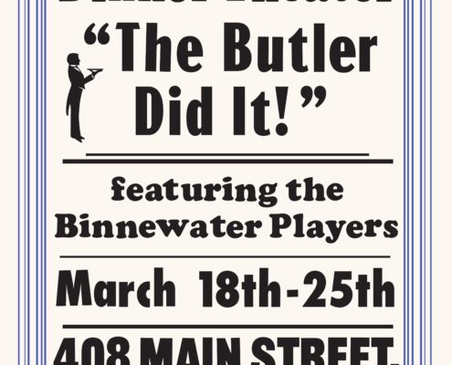 fake 1930s era poster "Rosendale Theater The Butler Did It!"