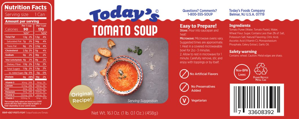 Tomato Soup Full Label design