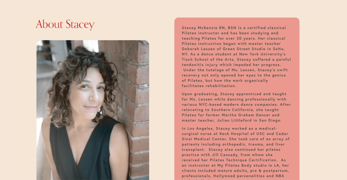 stacey-website about
