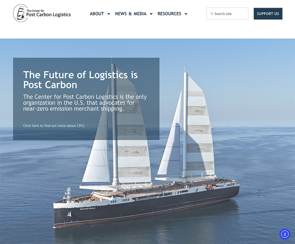 New-site-Home screenshot from new website with large sailing vessel image
