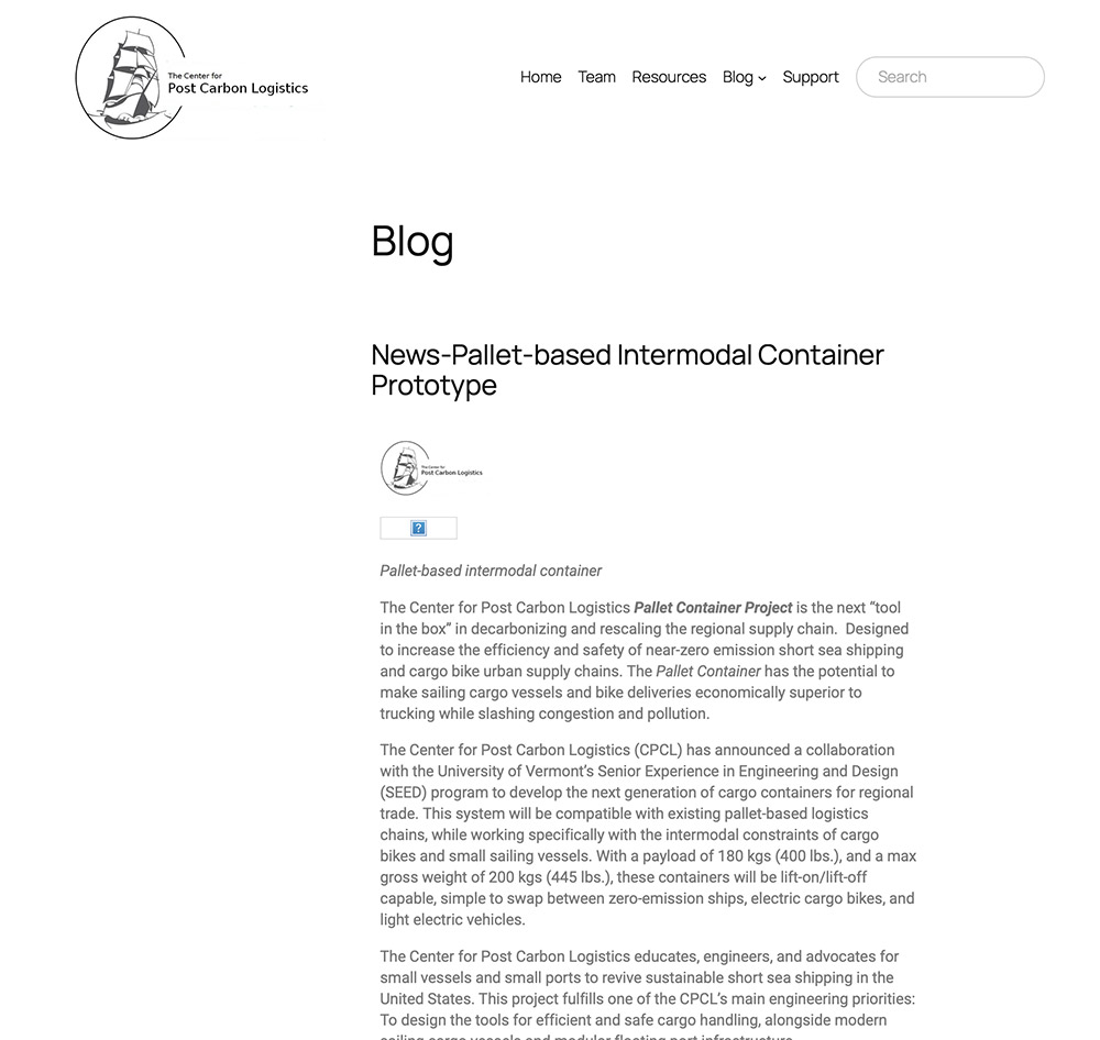 Before: Blog Page screenshot from old site