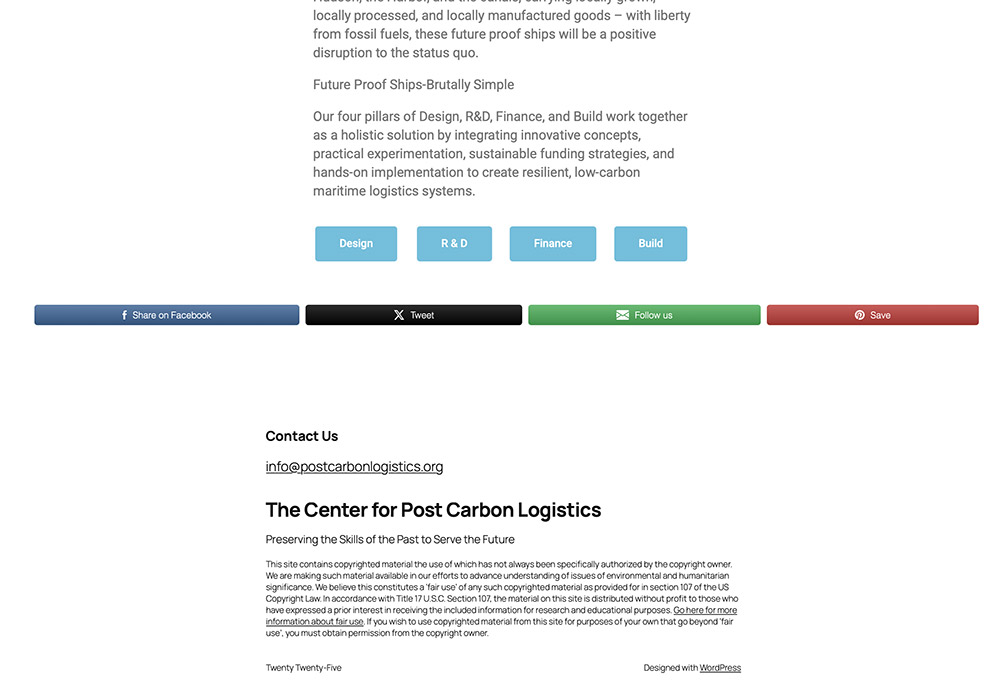 Before: Home Page footer Screenshot from old site